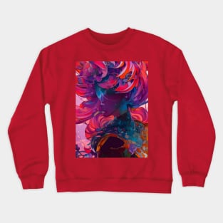 Fantastical Manga Flower Girl Crewneck Sweatshirt